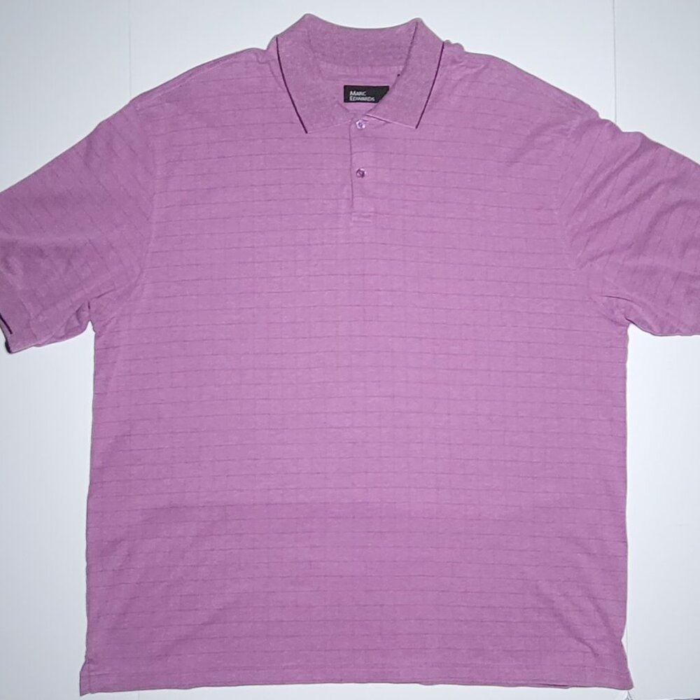 Marc Edwards Mens Purple Striped Cotton Blend Short Sleeve Polo Size 2XLT
